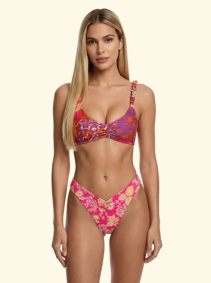 F**K Bikini Donna Top con Slip Americano Fisso Fantasia SW2954-X41
