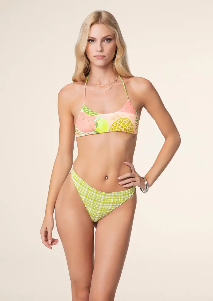 F**K Bikini Donna Top con Slip Brasiliano Fisso Fantasia 0611-X12