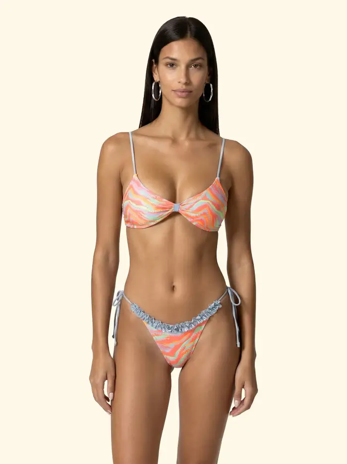 Bikini Donna F**K Top con Slip Regolabile Fantasia SW0352-X21