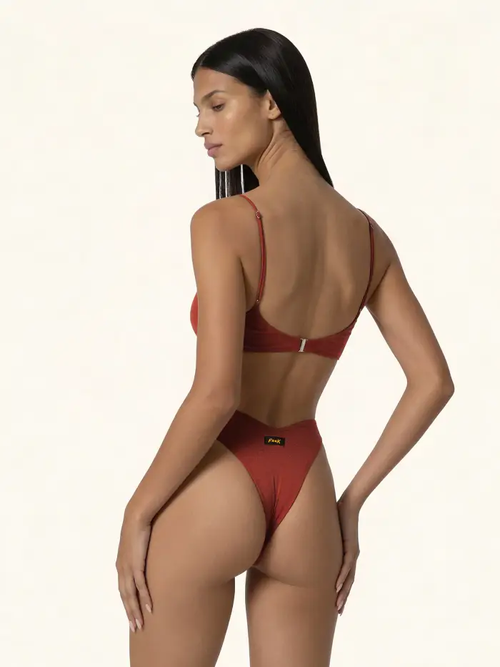 F**K Bikini Donna Top Fisso con ferretto e Slip Americano Fisso Ruggin