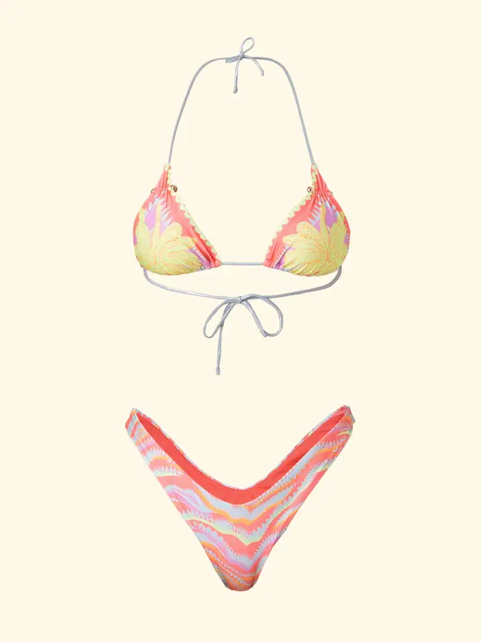 Bikini Donna F**K Triangolo con Slip Americano Fisso Fantasia SW0330-X