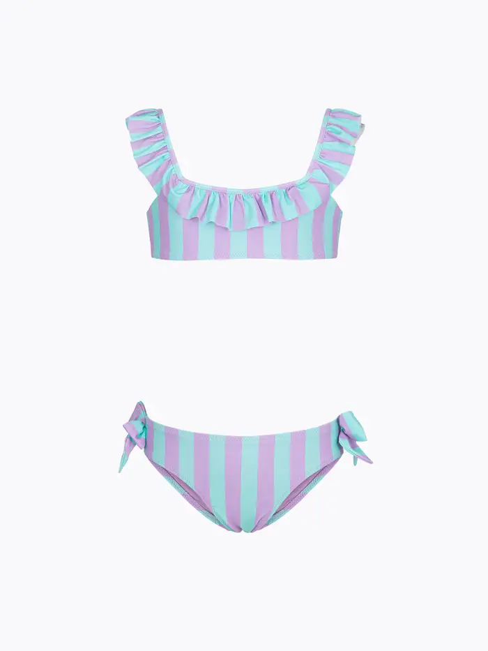 F**K JUNIOR Bikini Bambina F**K Top con Slip Fisso Fantasia SG0724-X82