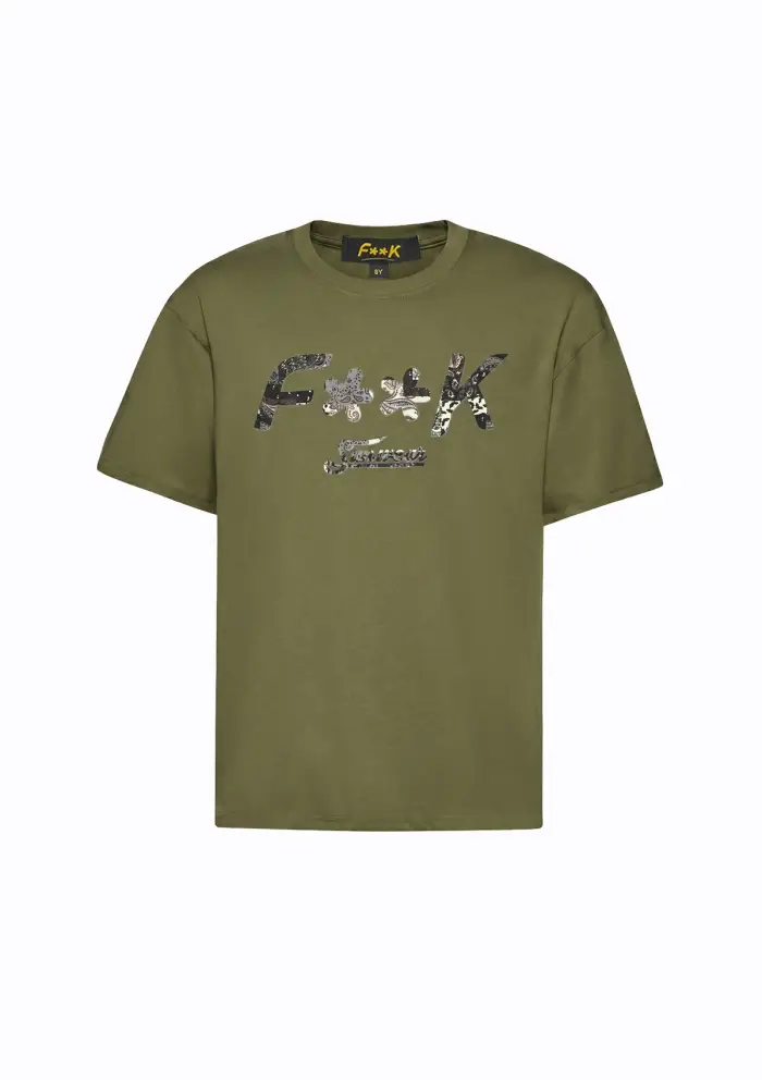 F**K JUNIOR T-Shirt Bambino F**K Verde Militare SJ6011-MG