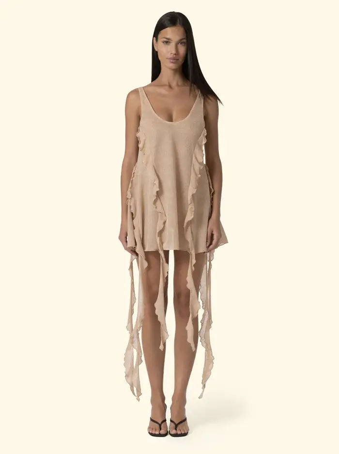 F**K Vestito Corto Donna Beige SW0746-BG