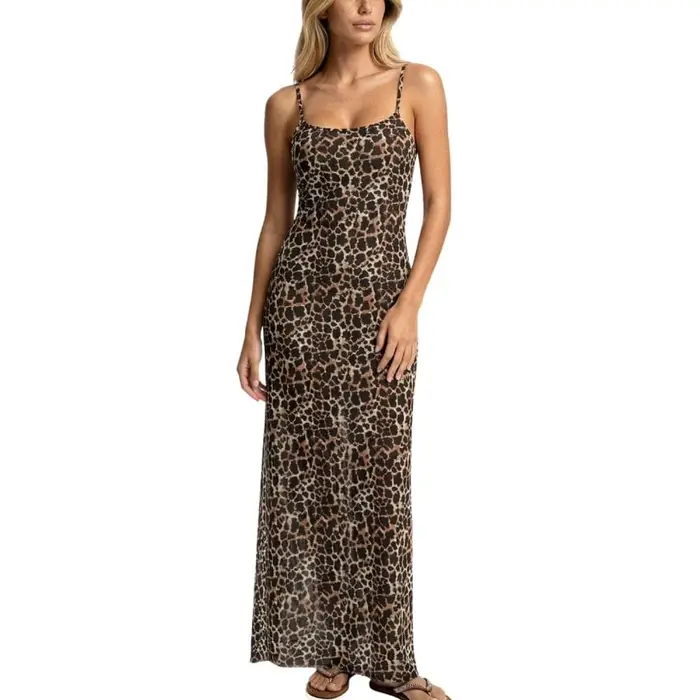 F**k vestito lungo da donna con stampa animalier