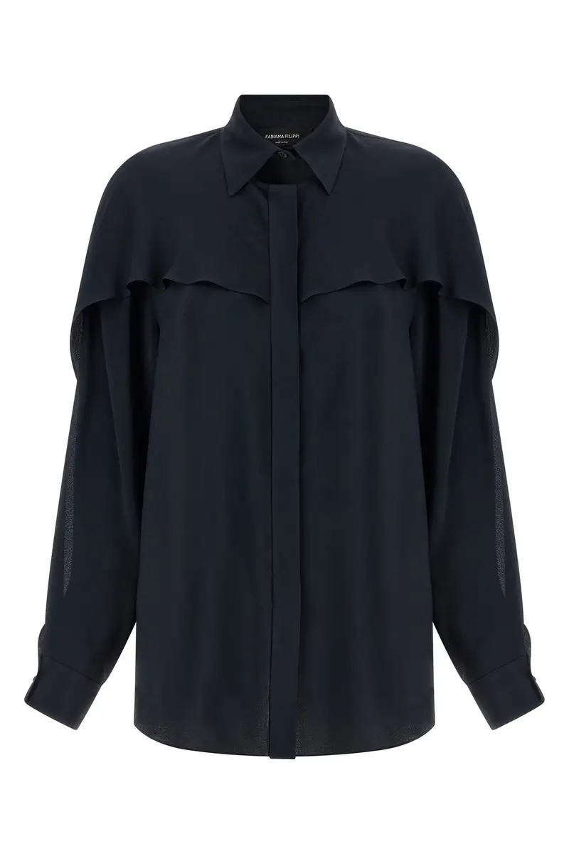 FABIANA FILIPPI Camicia Dettaglio Colletto Blu