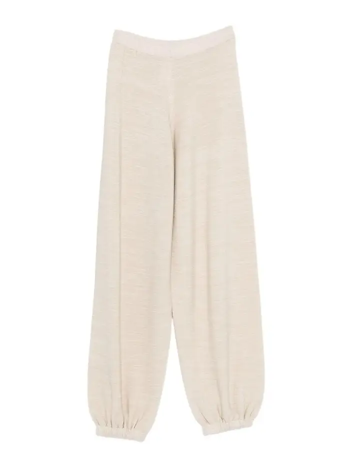 Fabiana Filippi Pantaloni In Lana E Cotone Bianco