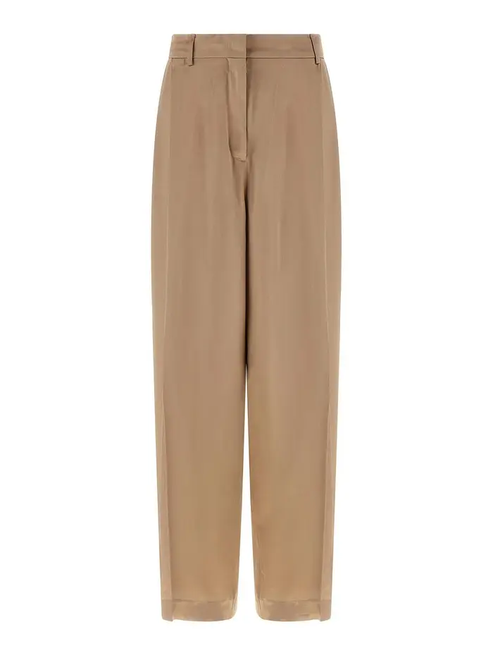 Fabiana Filippi Pantaloni in raso liquido Beige