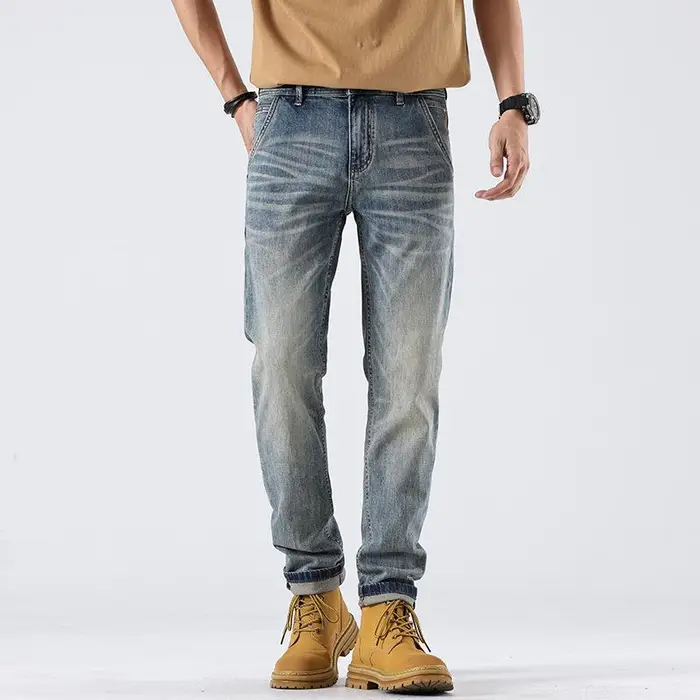 Nuovi Jeans Semplici e Versatili Big Cow Slim Fit Piccoli Dritti 38 blu