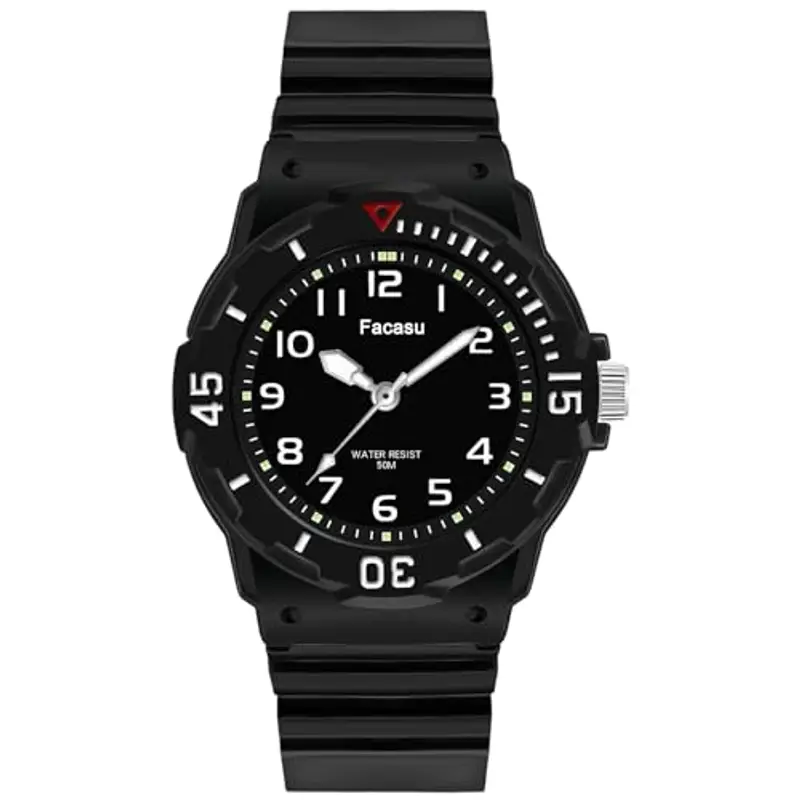 Facasu Orologio Analogico Bambini Ragazzi Ragazze, impermeabile Fino a 50M, Cinturino Morbido Orologio Facile Leggere Imparare l'ora