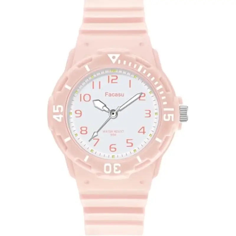 Facasu Orologio Analogico Bambini Ragazzi Ragazze, Orologio al quarzo impermeabile Fino a 50M, Cinturino Morbido Orologio Facile Leggere