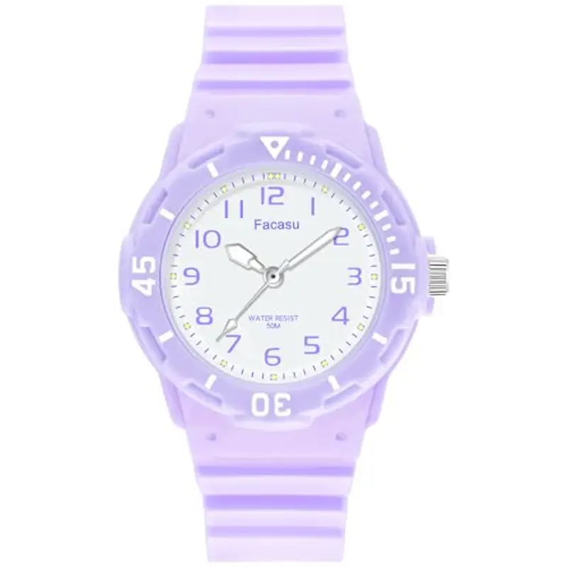 Facasu Orologio Analogico Bambini Ragazzi Ragazze, Orologio al quarzo impermeabile Fino a 50M, Cinturino Morbido Orologio Facile Leggere