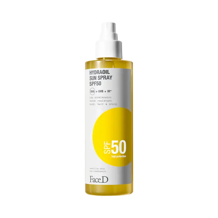 FaceD Hydraoil Spray Solare SPF50 200ml - Olio solare corpo alta prot