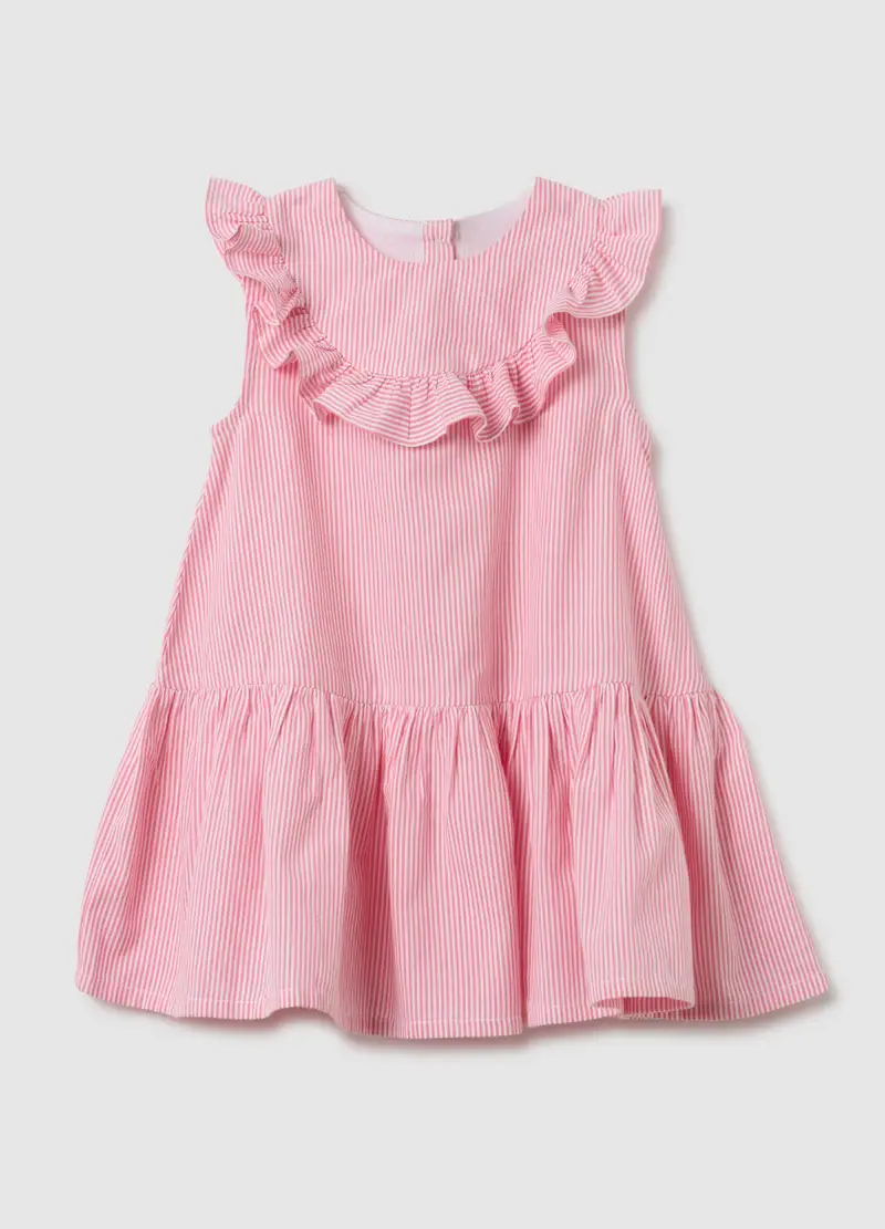 FAGOTTINO Abito Da Bambina In Puro Cotone Rosa Regular Fit Con Volant, Rosa, Taglia: 9