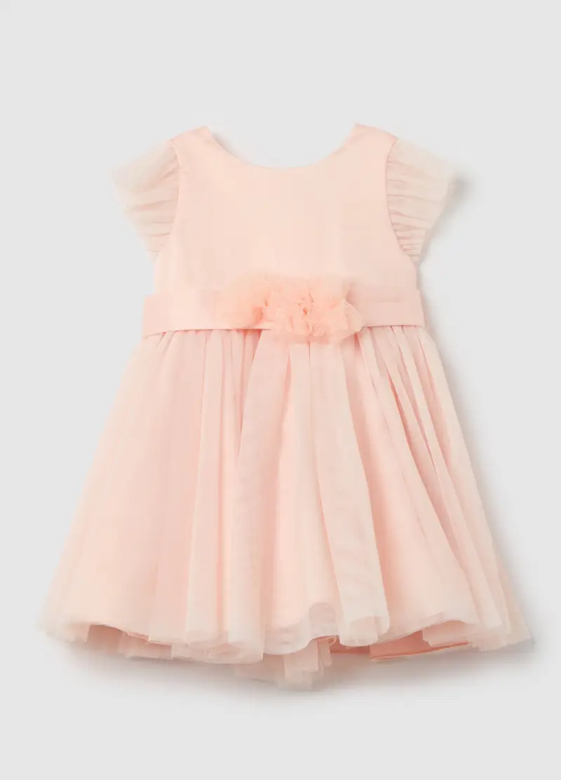 FAGOTTINO Abito In Tulle Con Applicazione Floreale, Bambina, Rosa