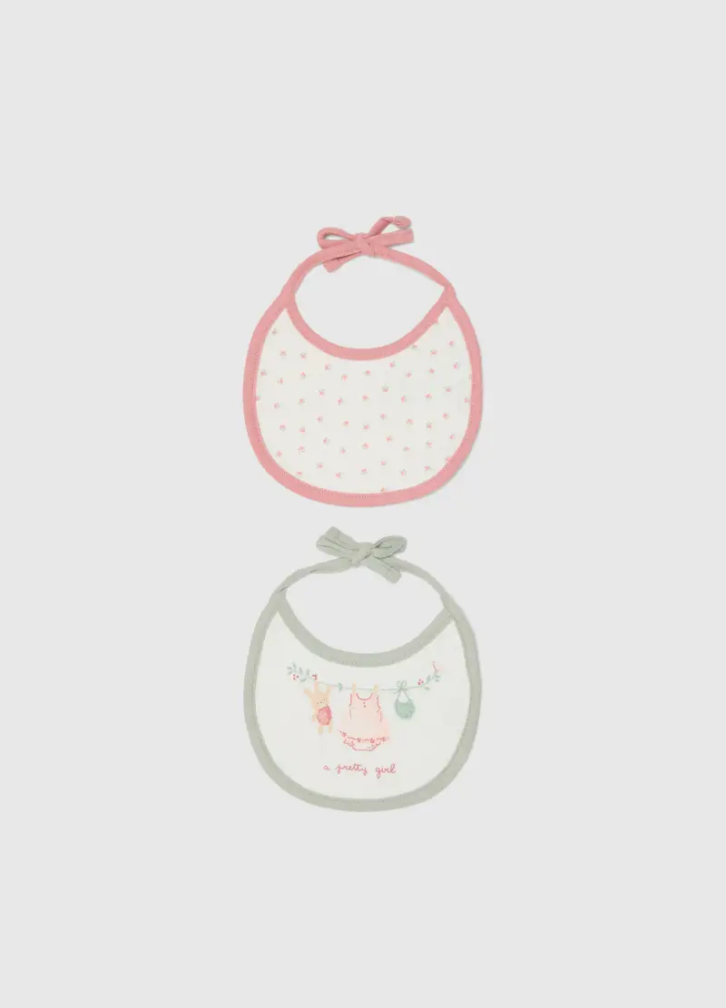 FAGOTTINO Bipack Bavaglini In Puro Cotone Multicolor Da Neonata Con Ricami, Multicolor, U