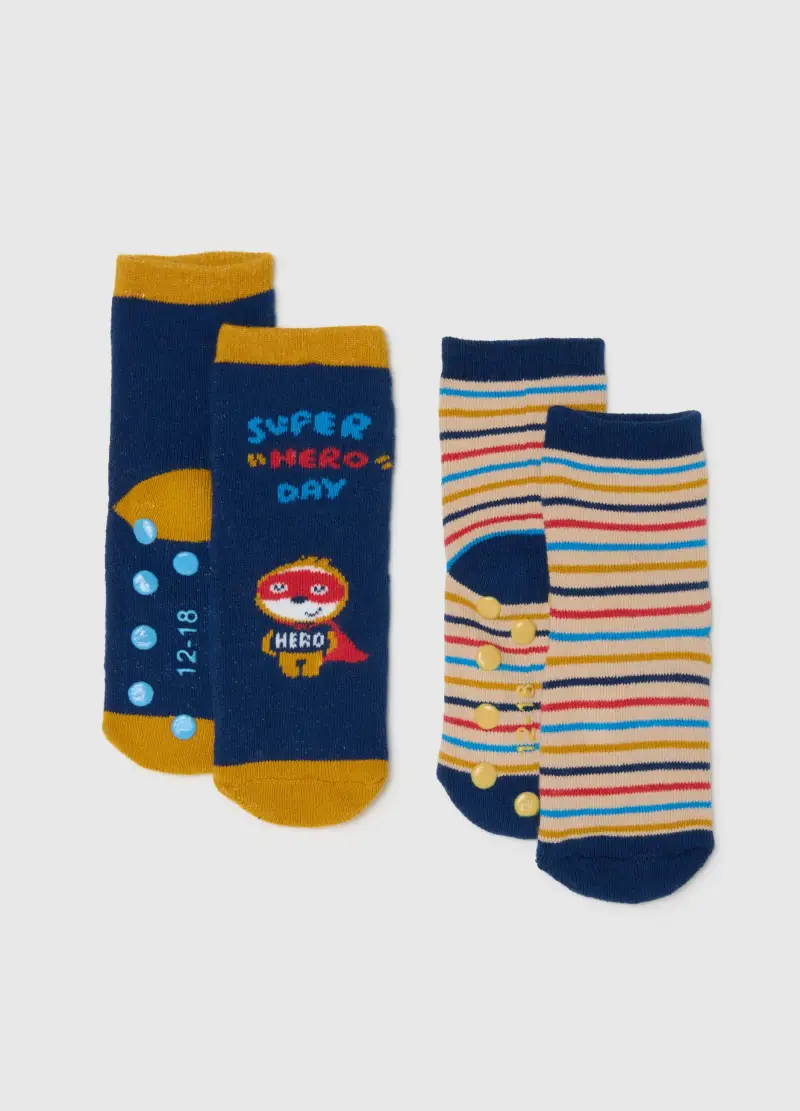 FAGOTTINO Bipack Calzini Multicolor Da Neonato In Misto Cotone, Bambino, Multicolor