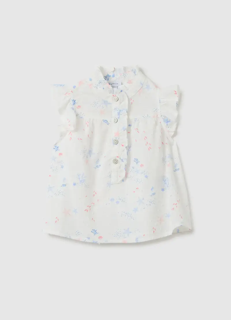 FAGOTTINO Blusa Da Bambina In Puro Cotone Multicolor Regular Fit Con Stampa Floreale, Multicolor