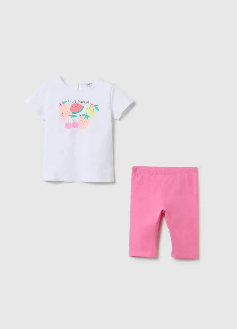 FAGOTTINO Completo Jogging Da Bambina In Puro Cotone Bianco Regular Fit Con Stampa, Bianco, Taglia: 9