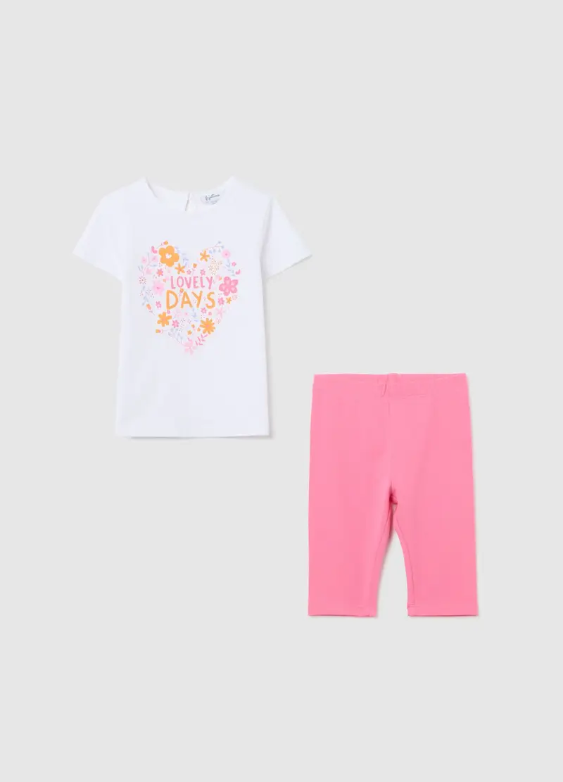 FAGOTTINO Jogging Set Con Stampa In Cotone, Bambina, Multicolor