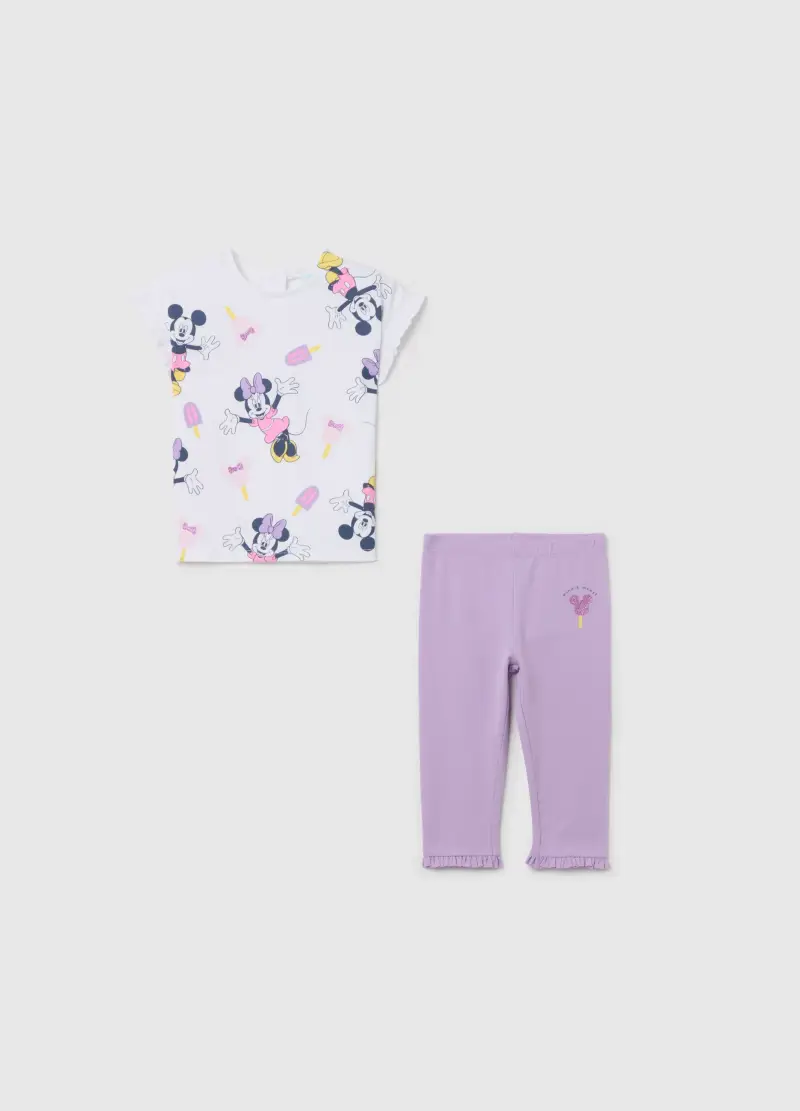 FAGOTTINO Jogging Set In Cotone Stretch Minnie E Topolino, Bambina, Multicolor