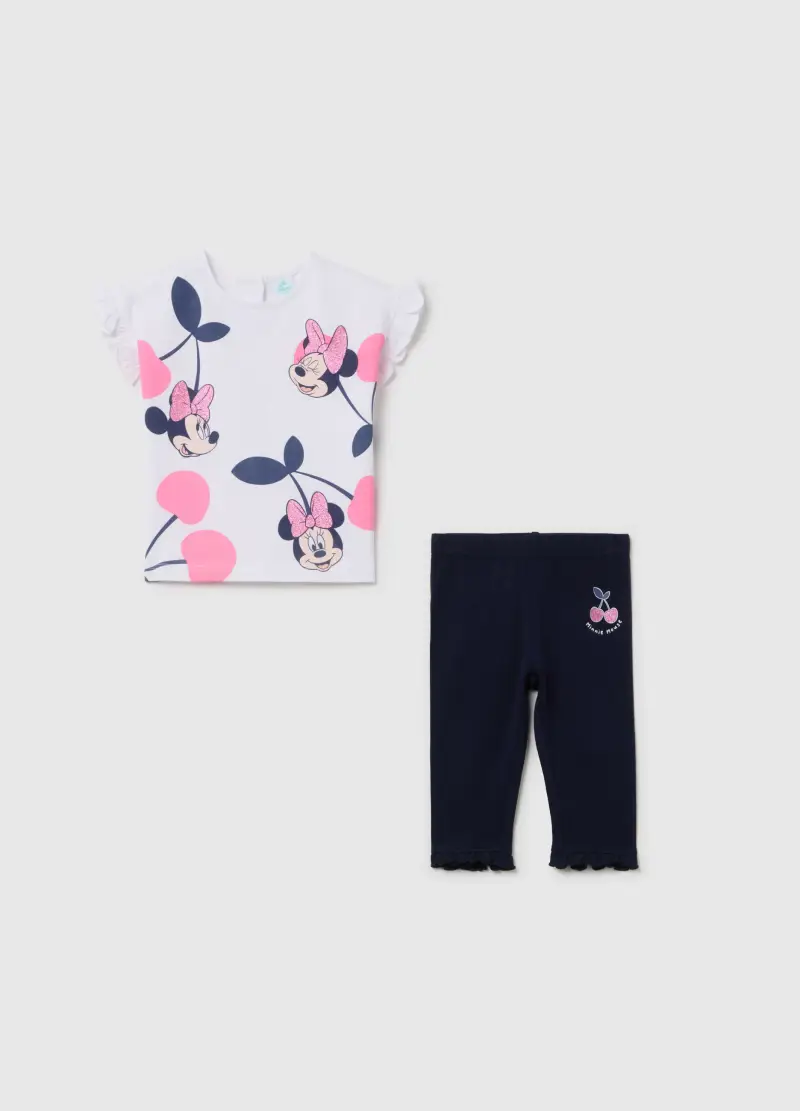 FAGOTTINO Jogging Set In Cotone Stretch Stampa Minnie, Bambina, Multicolor
