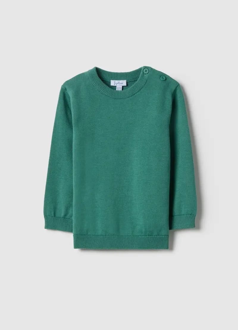 FAGOTTINO Maglione Girocollo In Puro Cotone Verde Da Bimbo Regular Fit, Bambino, Verde