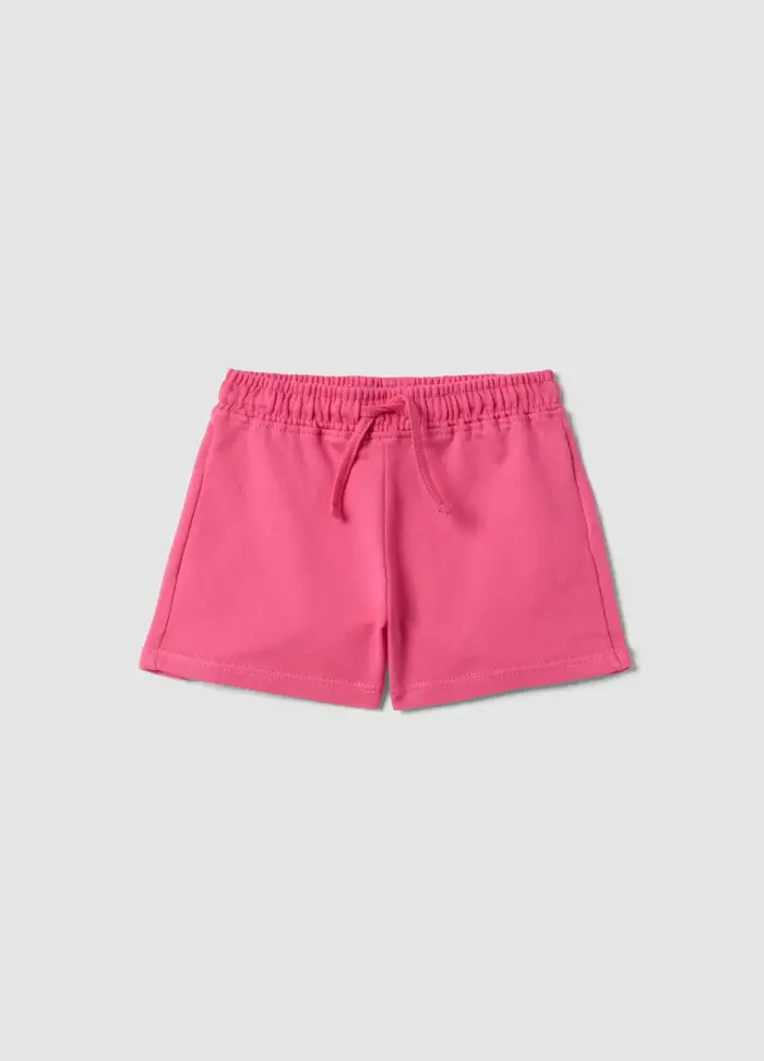 Pantaloni Corti In Puro Cotone Rosa Da Bimba Regular Fit, Bambina, Rosa