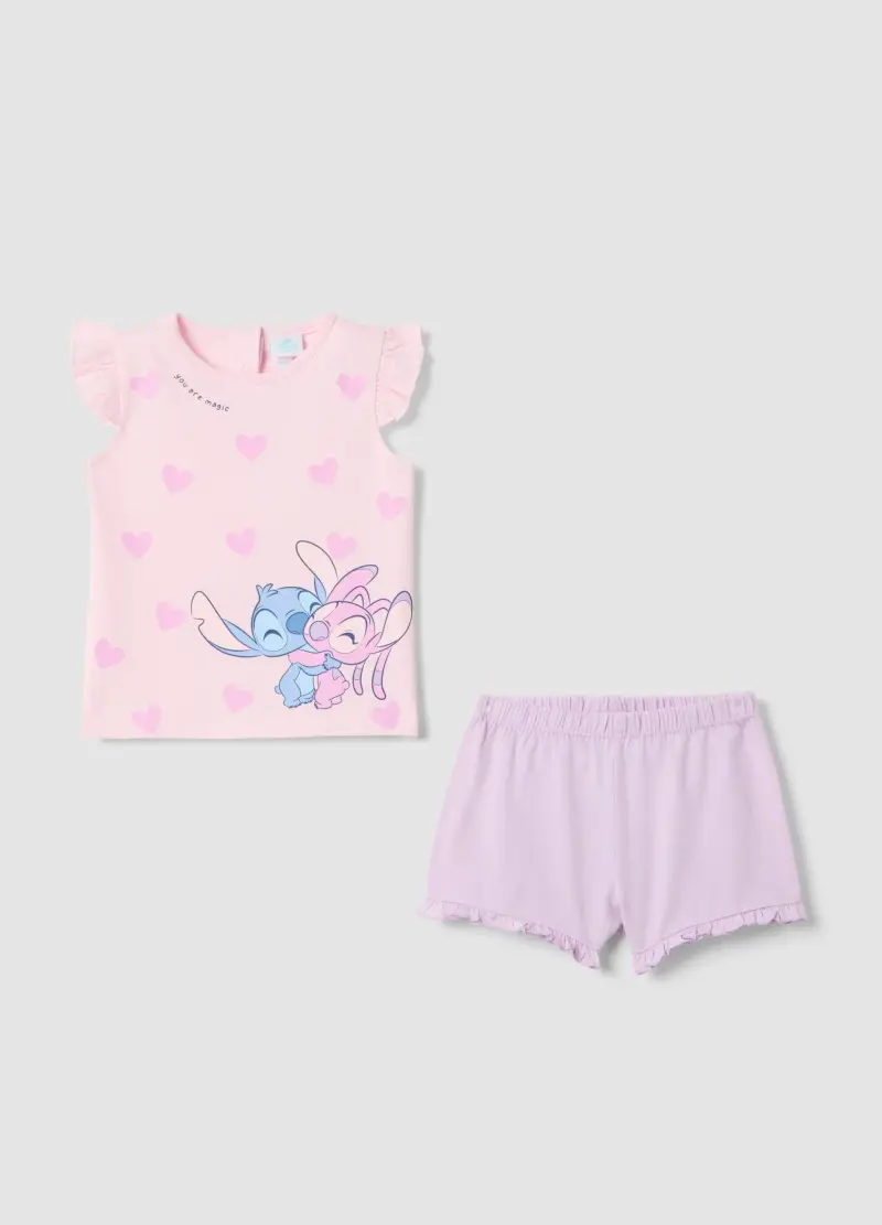FAGOTTINO Pigiama In Puro Cotone Multicolor Da Neonata Regular Fit Con Stitch, Bambina, Multicolor