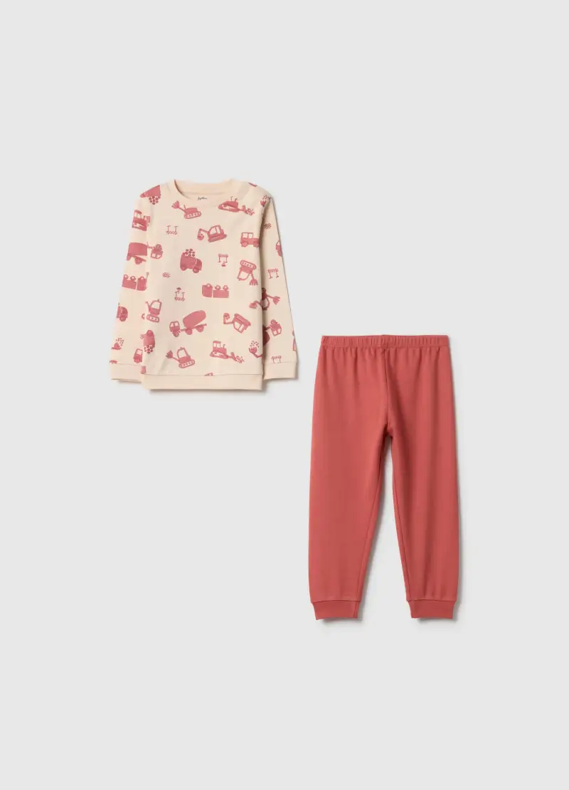 FAGOTTINO Pigiama In Puro Cotone Multicolor Da Neonato Regular Fit Con Escavatori, Bambino, Multicolor