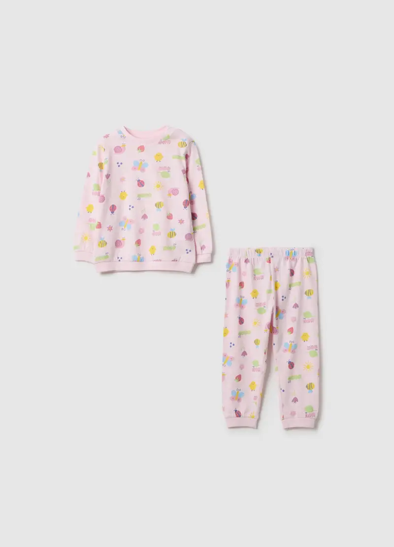 FAGOTTINO Pigiama Rosa Da Neonata In Puro Cotone Regular Fit Con Stampe, Bambina, Rosa