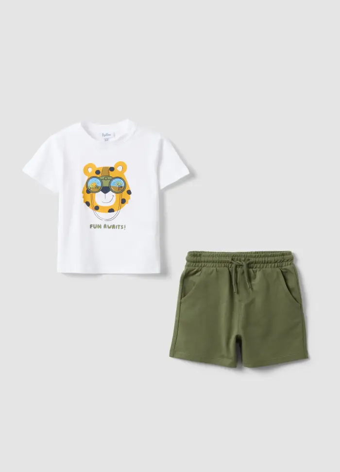 FAGOTTINO Set In Puro Cotone Multicolor Da Bimbo Regular Fit Con Tigre, Bambino, Multicolor