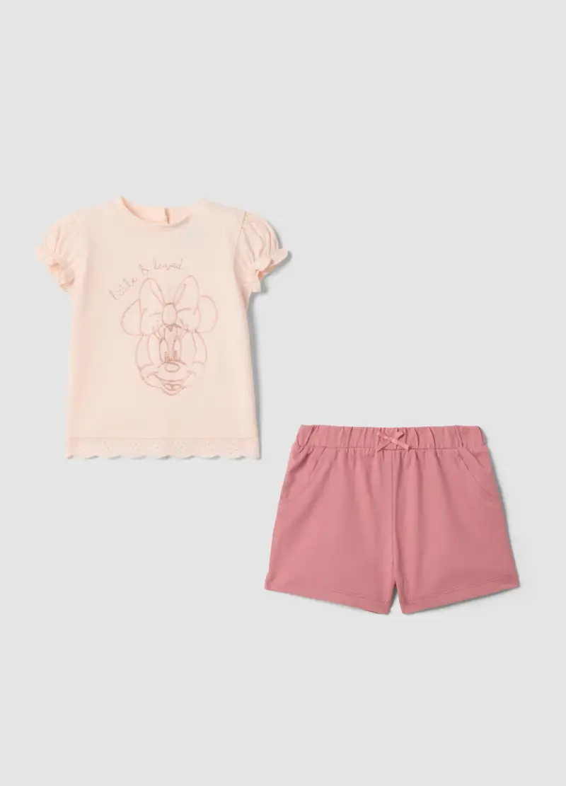 FAGOTTINO Set In Puro Cotone Rosa Da Neonata Con Minnie, Rosa