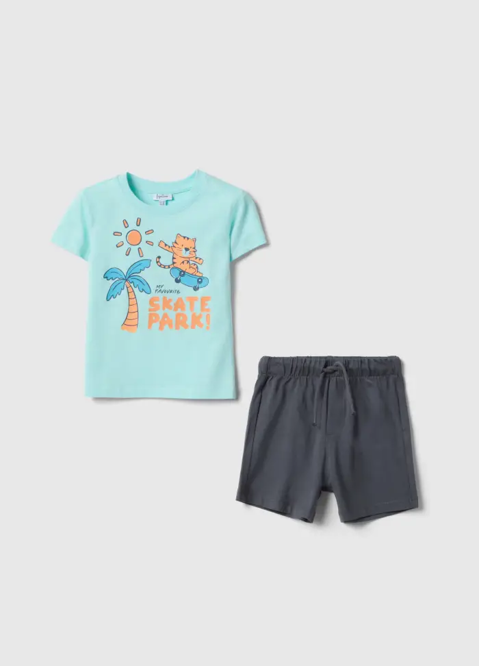 FAGOTTINO Set Maglia Pantaloncino In Puro Cotone Multicolor Da Bimbo Regular Fit, Bambino, Multicolor