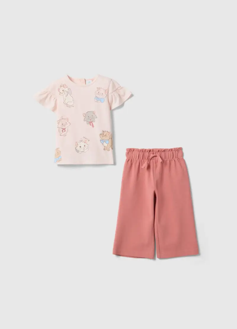 FAGOTTINO Set Maglia Pantalone In Cotone Elasticizzato Rosa Da Bimba Oversize Fit, Bambina, Rosa