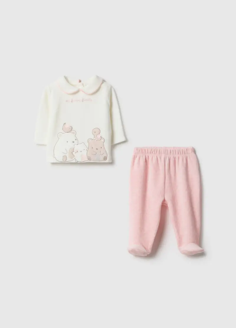 FAGOTTINO Set Per Neonati In Misto Cotone Bianco E Rosa, Neonata, Multicolor