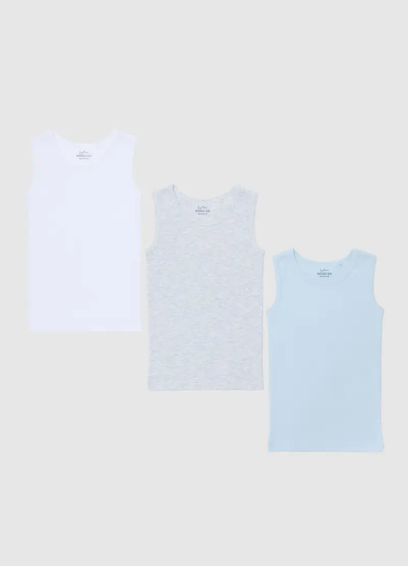 FAGOTTINO Set Tripack Canotte Da Neonato In Puro Cotone Multicolor Regular Fit, Bambino, Multicolor