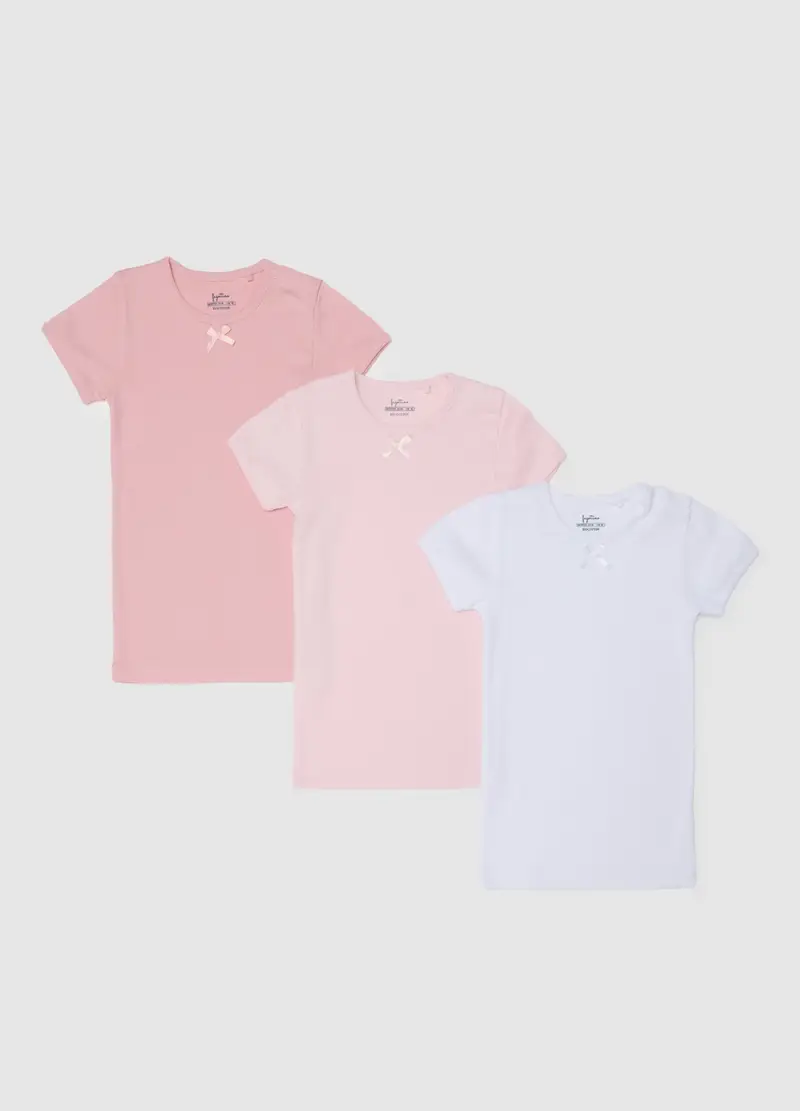FAGOTTINO Set Tripack T-shirt Da Ragazze In Puro Cotone Multicolor Regular Fit, Bambina, Multicolor
