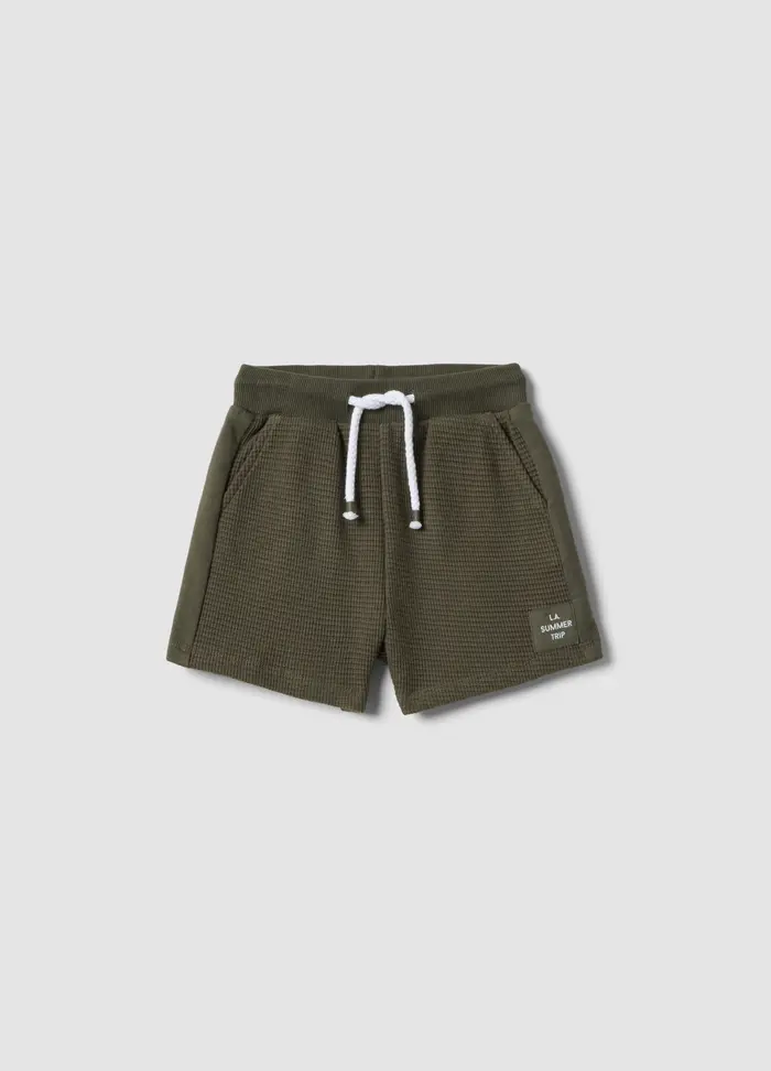 FAGOTTINO Shorts In Puro Cotone Verdi Da Bimbo Regular Fit Con Coulisse, Bambino, Verde