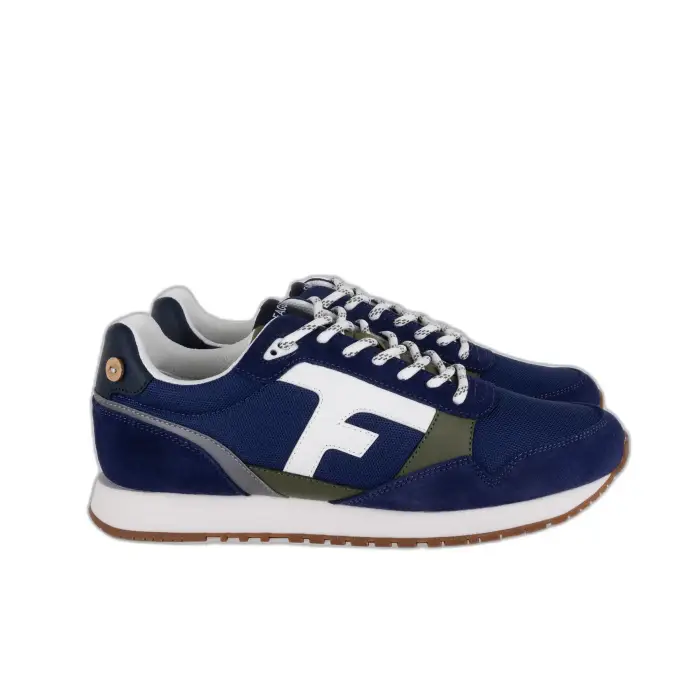 Faguo Scarpe da ginnastica in poliestere riciclato e pelle scamosciata Elm Bleu