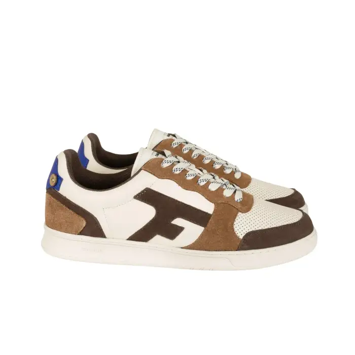 Faguo Sneakers in pelle e camoscio Hazel Blanc
