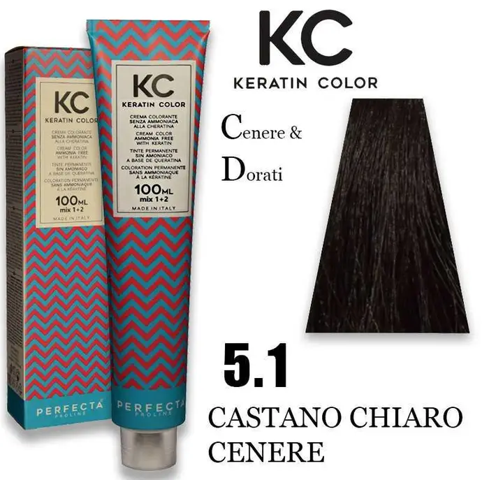 Faipa professional Faipa KC Keratin Cream Color 5 1 Castano Chiaro Cenere 100 ml