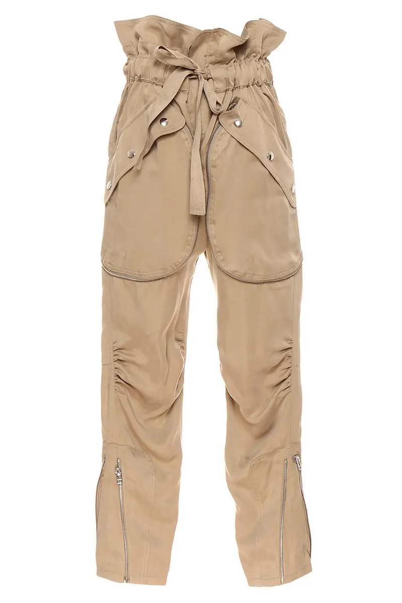FAITH CONNEXION Pantalone Paper Waist Marrone