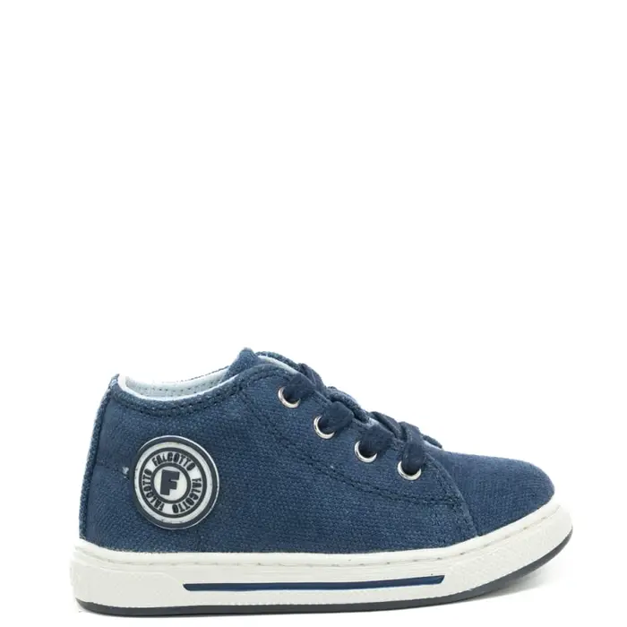 Falcotto naturino sneakers da bambino in tela con lacci ton sur ton blu navy