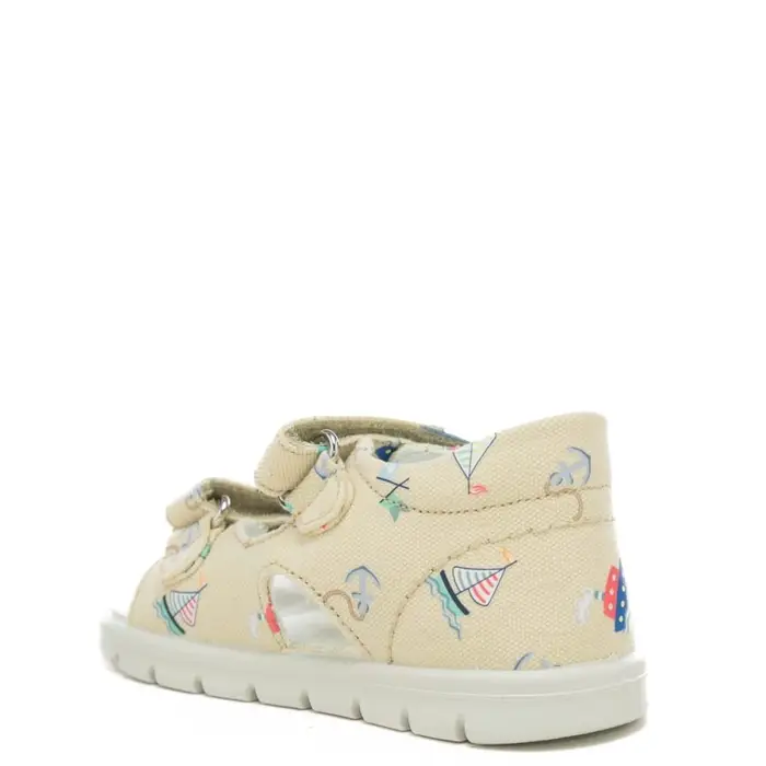 Falcotto sandali da bambino con stampe a fantasia marina all over beige azzurro miniatura 3