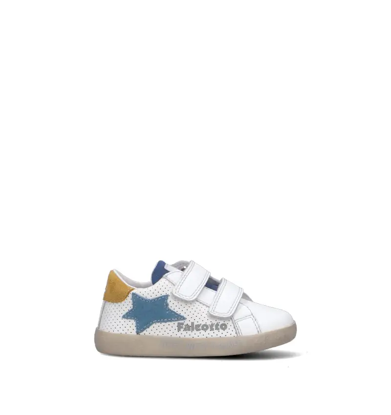 FALCOTTO Sneaker bimbo bianca in pelle Vario