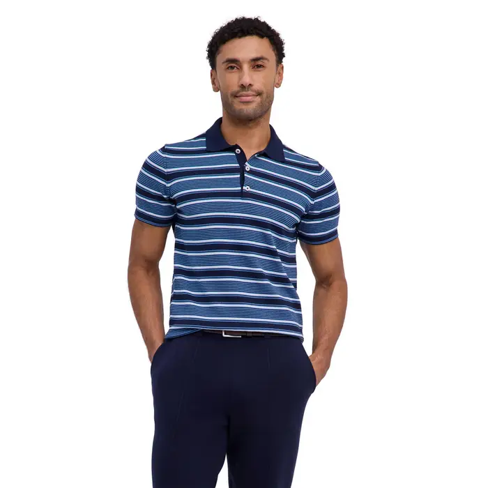 Cotton Knit Uomo Polo shirt Blu
