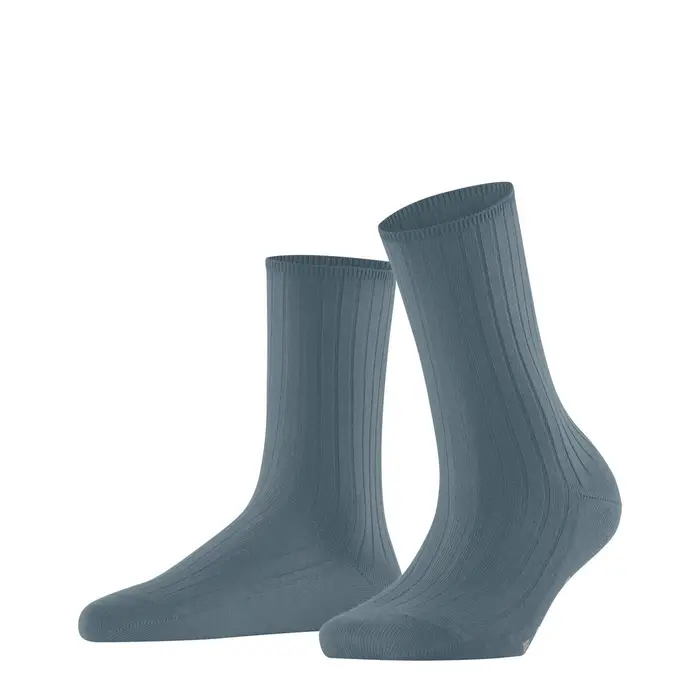Cotton Rib Donna Calze Blu