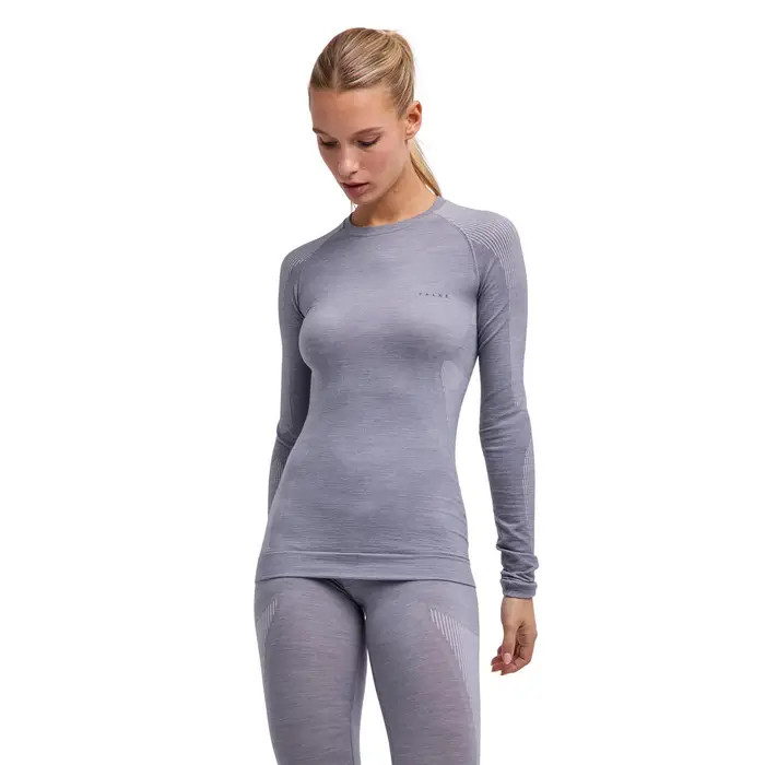 FALKE Donna Maglia a manica lunga Wool-Tech Light Grigio