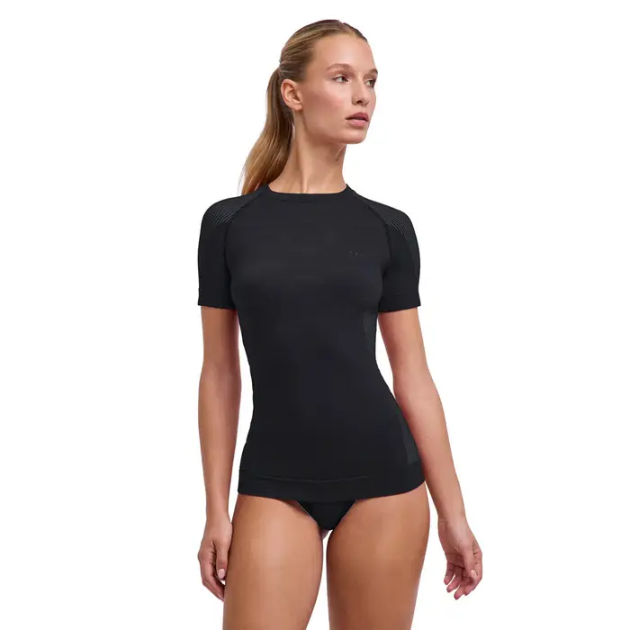 FALKE Donna T-Shirt Wool-Tech Light Nero